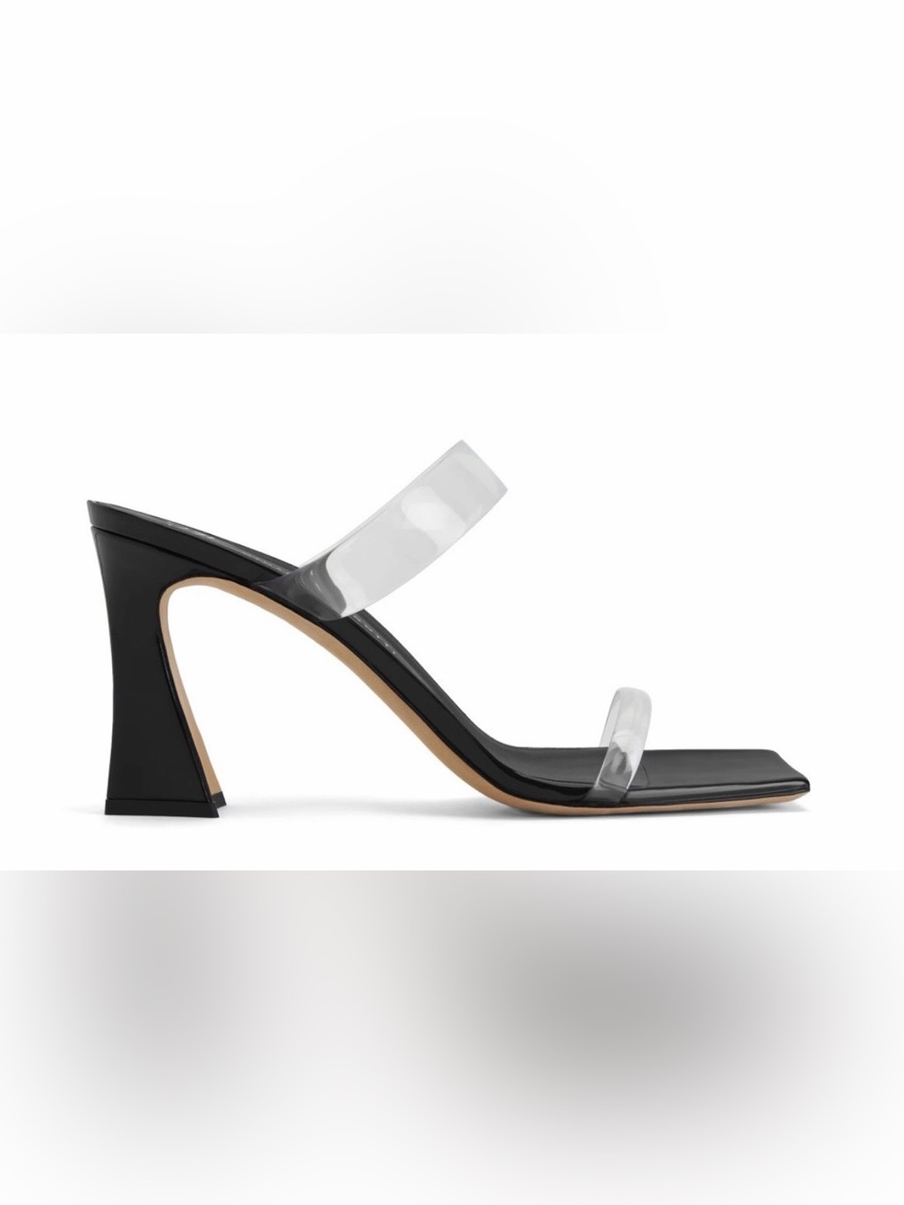 Giuseppe Zanotti Flaminia Plexi -Black Patent Heels with Clear Straps -size 37.5